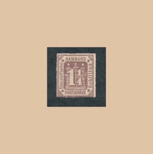 Hermosa, rara estampilla de Hamburgo de 1866 de 1-1/4 de chelines. Scott #24. Estampillada sin montar o nunca montada - Imagen 1 de 2