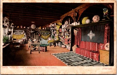 Navajo Blankets Pottery Baskets Indian Mexican Building Albuquerque New Mexico - Image 1 of 2