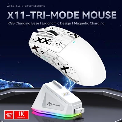 ATTACK SHARK X11 BT/2.4G Wireless/Wired Gaming Mouse PixArt PAW3311 GamingSensor - Image 1 of 4