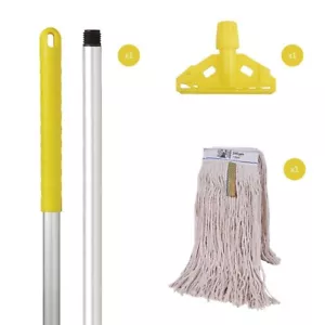 Yellow Kentucky Mop Set Complete with Extra Cotton Mop Head - Picture 1 of 2
