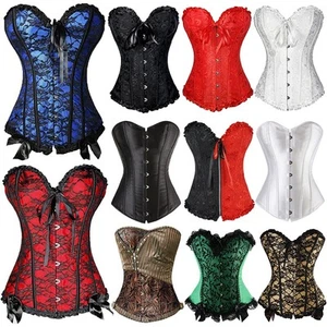 #Sexy Mujeres Sobrebusto Corsé Con Cordones Huesos Prenda para el torso Bustier Lencería Formadora Talla Grande - Imagen 1 de 24