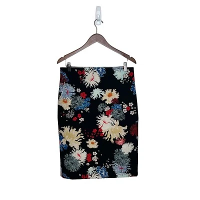 Philosophy Lápiz Falda Recta Mar Floral Espalda Cremallera Negro Talla S Foto 1 de 4