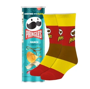 PRINGLES RANCH COMBO - CRAZY SOCKS PAIR + POTATO CHIPS 158g TIN - Picture 1 of 1