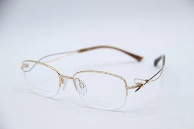 NEW LINE ART CHARMANT XL 2066 GP GOLD BROWN AUTHENTIC FRAMES EYEGLASSES 51-17 - Image 1 of 4