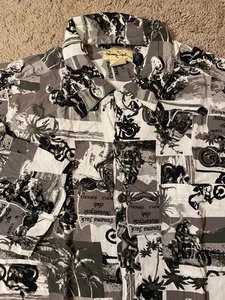Panama Jack Harley Davidson Motorcycle Button Up Down Mens Size Large Hawaii - Picture 1 of 9