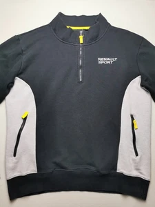 Renault Sport Herren Größe L 1/4 Reißverschluss Baumwollmischung Fleece (sehr guter Zustand) schwarz grau Taschen - Bild 1 von 22