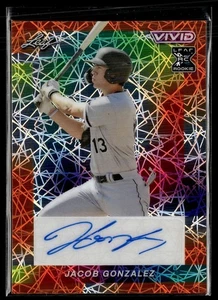 2023 Leaf Vivid Orange Velocity 1/1 Auto Jacob Gonzalez White Sox - Bild 1 von 1