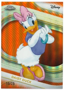 2025 TOPPS CHROME DISNEY - DAISY DUCK - ORANGE REFRACTOR  #10/25 - Picture 1 of 2