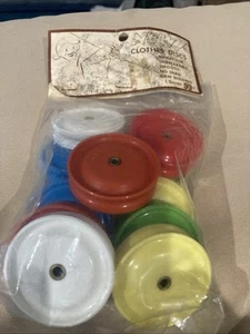 Vintage Pinwheels Round plastic Clothes Pin Discs NOS Package Of 12 - Picture 1 of 7