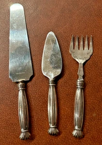 Sterling Silver Ambassador Mfg. Set-Meat, Cake, and Cheese Serving Forks/Knives - Picture 1 of 8