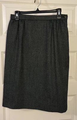 VTG Jaeger Tweed Skirt SZ 14 Hunter Green 100% Wool Career Made In Great Britain - Image 1 of 4