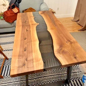 Hallway Decor For Home Resin Art Epoxy Resin Walnut Wood Table Top Custom Order - Picture 1 of 8