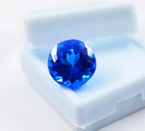 8 Ct Natural Blue Spinel Round | Ceylon Cornflower Blue | Certified Loose Gem - Picture 1 of 9