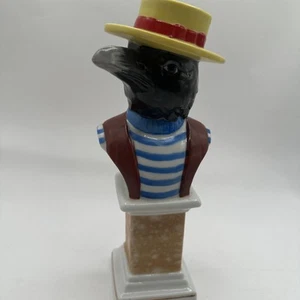 Porcelain Bird Bust Crow / Raven Gondolier Shafford Japan - Picture 1 of 7
