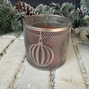 Partylite Ornament Jar Candle Decorative Sleeve Christmas Decorations Silver NIB - Picture 1 of 7