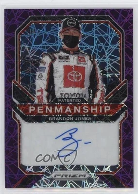2021 Panini Prizm Patented Penmanship Purple Velocity /35 Brandon Jones Auto - Image 1 of 2