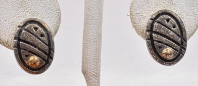 Brincos de prata esterlina e ouro maciço 18k designer modernista JOHN ATENCIO - Imagem 1 de 4