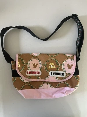 Swimmer Small Pink And Brown Squirrels Floral Purse Shoulder Handbag - Image 1 of 4