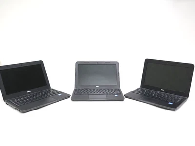Lot of 3 Dell Chromebook 11 3180 Celeron N3060 1.6 GHz 4GB Ram 16/32GB eMMC SSD - Image 1 of 4