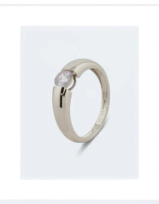 Harry Ivens Platin Ring 0,5 ct. , Champagner Brillant,  Gr. 19 - Bild 1 von 3