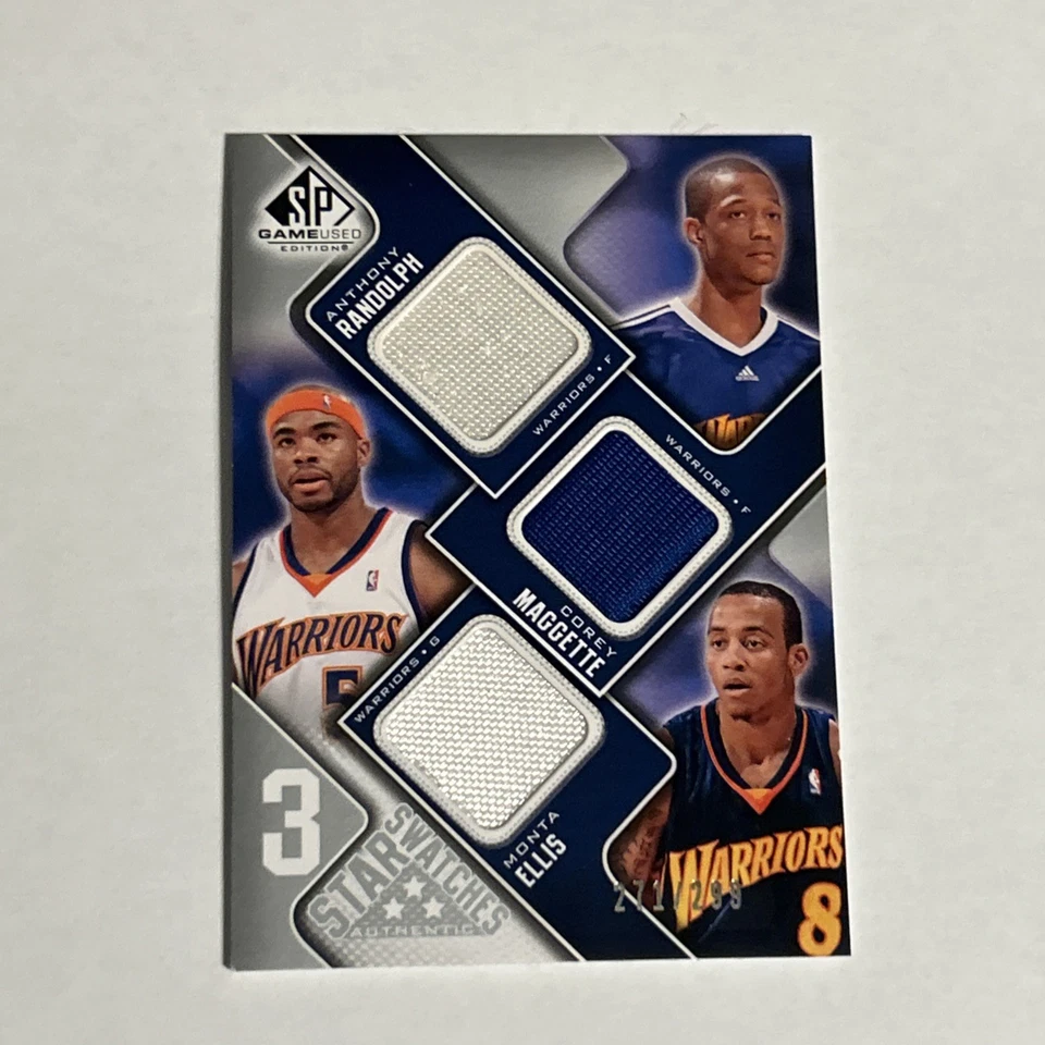 2009 SP Juego Usado 3 Estrellas Muestras Anthony Randolph Corey Maggette Monta Ellis Foto 1 de 3