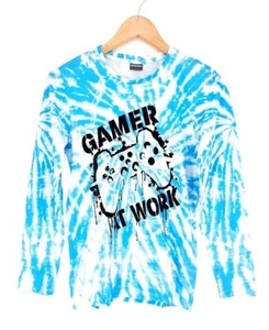 NEU cooles Shirt Langarmshirt Statement weiß hellblau Größe 152 158 Jungen A11 - Bild 1 von 1