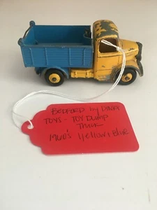 Bedford by Dinky Toys Yellow and Blue Toy Dump Truck 1960's - Picture 1 of 7