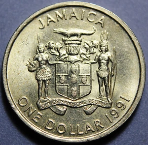 1991 Jamaica 1 Dollar Sir Alexander Bustamante 1884-1977 - Picture 1 of 2