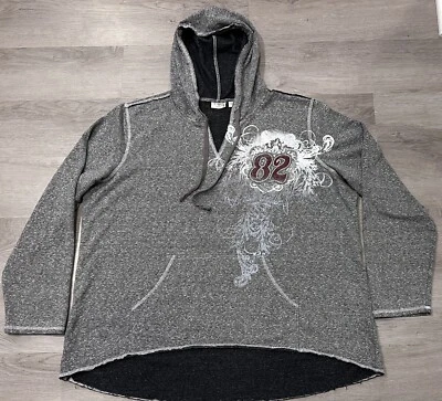 Sudadera con Capucha Gráfica Cato Para Mujer Plus 22/24W Tejida Gris Pullover Sudadera Bolsillo Foto 1 de 4