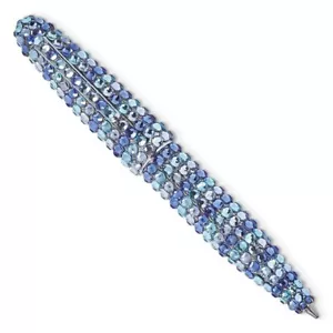 Made with Swarovski Multi Blue Crystal Retractable Ballpoint Pen with Pouch - Picture 1 of 3