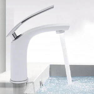 Grifo Baño Grifo Lavabo Lavabo Monomando Blanco Mezclador - Imagen 1 de 16