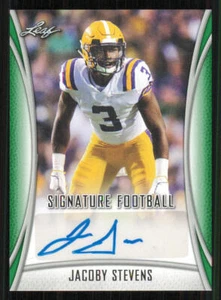 2021 Leaf Draft AUTO Green #BAJS1 JaCoby Stevens EXCH - Picture 1 of 2