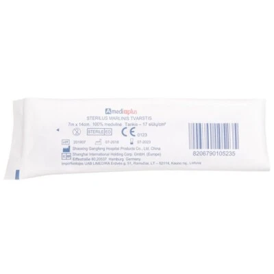 AMEDIPLUS Sterile Gauze Mull Bandage 7 m x 14 cm 100% Cotton Dense - Image 1 of 4