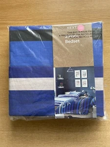 NEXT Navy Blue Stripe 2 pack single bed sets duvet sets - Picture 1 of 3