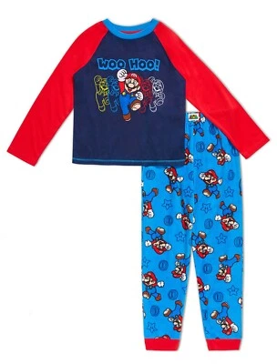 Nintendo Super Mario Bros Pijama Conjunto Pantalones Camisa Videojuego 7 8 10 12 Niños Nuevo con Etiquetas Foto 1 de 2