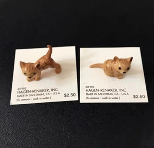 Hagen Renaker Vintage Miniature Kitten Walk/alley And Kitten Sit /alley New - Picture 1 of 6