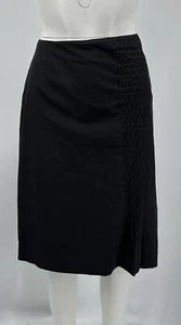 Jil Sander Cotton Blend Black A-Line Skirt w/ Textured-Side sz 42 - Picture 1 of 5
