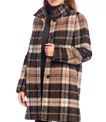 Katherine Kelly Alpaca Wool Blend Plaid Coat Size 12 – Cozy & Chic - Image 1 of 4