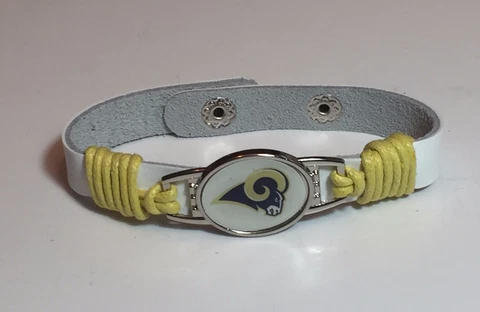 New Los Angeles Rams Leather Adjustable Bracelet, Gift for Her Mom Him Dad Cover