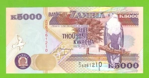 ZAMBIA 5000 KWACHA 2001 P-41b  UNC RARE DATE - Picture 1 of 2