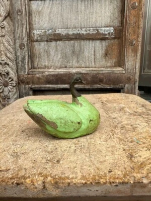 原版木制手工制作黄铜头古董天鹅鸭人偶 — 第 1/4 张图片