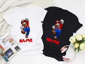 T-Shirt Personalizzata Nome Super Mario, Luigi Videogioco Unisex Bambini Adulti Shirt - Foto 1 di 4