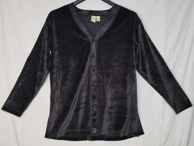 Victoria's Secret Gold Label Black Velvet Button Top - Women's Small S - Vintage - Image 1 of 4