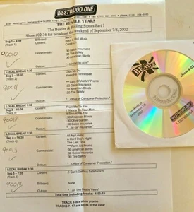 RADIO SHOW 9/7/02 THE BEATLES & ROLLING STONES PT 1 w/INTERVIEWS & 11 HIT TUNES - Picture 1 of 1