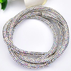 1m Bling Rhinestone Strip Round Crystal Chain for Waistbelt Bracelet Jewelry DIY - Picture 1 of 21