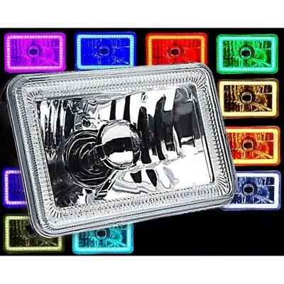 (1) 4X6 Cambio de Color RGB SMD LED Halo Ojo de Ángel Faro 60W Bombilla Halógena Foto 1 de 4