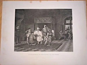 1883 Woodcut Engraving: METAMORPHOSIS OF CHRISTOPHER SLY, THE TINKER - Gebbie Co - Picture 1 of 9