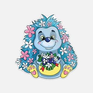 Calcomanía adhesiva de vinilo de erizo de dibujos animados - Imagen 1 de 1