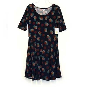 LuLaRoe Black Dots Nicole Dress 3XL Women’s Fit & Flare NWT Short Sleeve - Picture 1 of 2