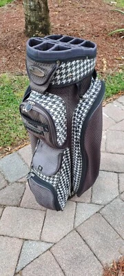 Bolsa de carrito de golf Power Bilt negro blanco 14 15 div correa de hombro cubierta de lluvia enfriador Foto 1 de 4